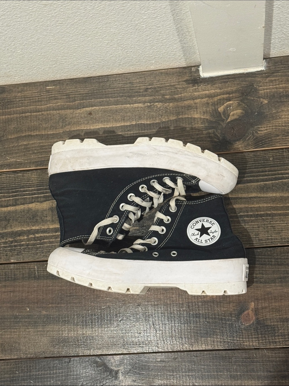 Converse Black High-Top Platform Sneakers with White Soles
